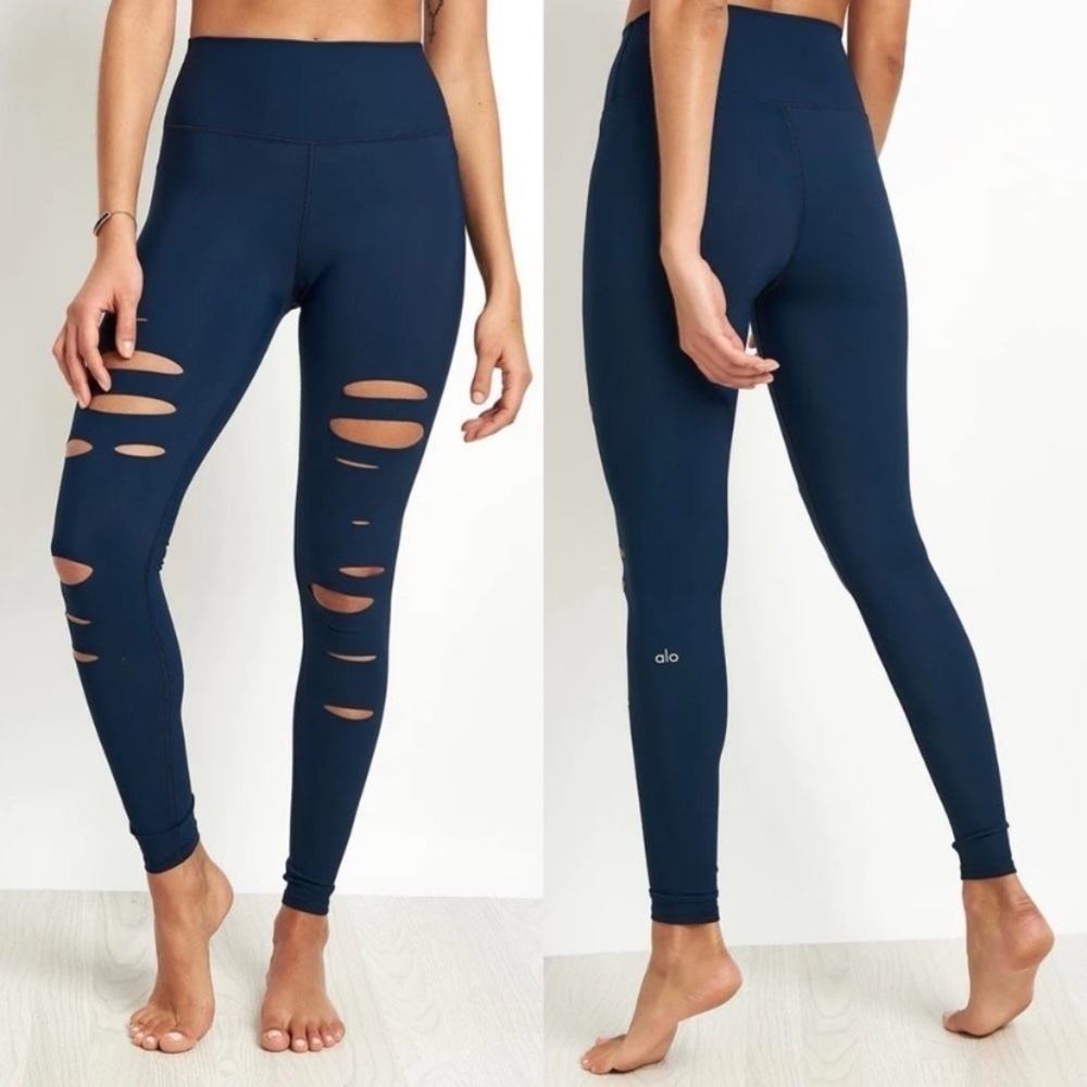 ALO Yoga High Waist Ripped Warrior Leggings